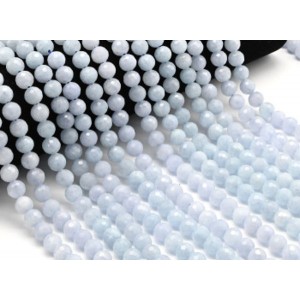 Бусины из кальцита шарик гр.10мм, цвет аквамарин, 38см, 40 бусин