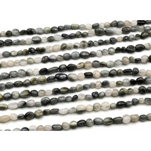 Бусины из кошачий глаз (нат.)а (кошачий глаз) галтовка 5*8мм, 38,5см, 54 бусины