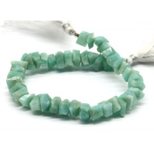 Бусины из амазонита кристаллы 9-10мм, 20см, 42 бусины, 22г