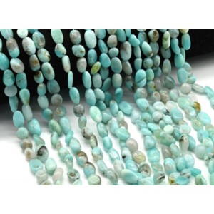 Бусины из амазонита галтовка 6*10мм, 10см, 42 бусины
