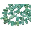 Бусины из амазонита зеленого овалы 15-45мм, 40см, 30 бусин Бусины из амазонита зеленого овалы 15-45мм, 40см, 30 бусин