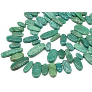Бусины из амазонита зеленого овалы 15-45мм, 40см, 30 бусин Бусины из амазонита зеленого овалы 15-45мм, 40см, 30 бусин