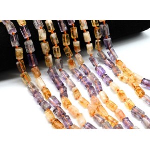 Бусины из самоцветов цилиндр 8*12мм, 42см, 28 бусин