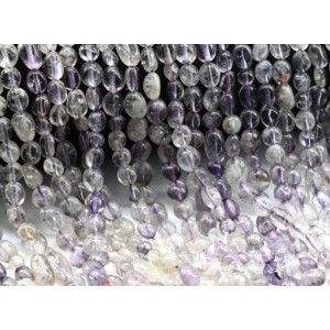 Бусины из аметиста галтовка 5*8мм, 38см, 51 бусина