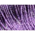 Бусины из кварца тонированного рондель гр.4*3мм, цвет аметист, 35см, 115 бусин