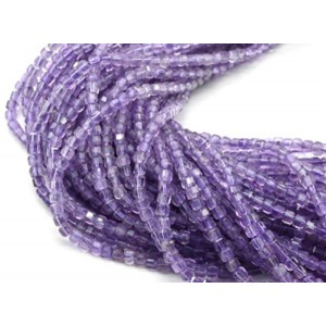 Бусины из аметиста кубик гр.2,5мм, 39см, 165 бусин