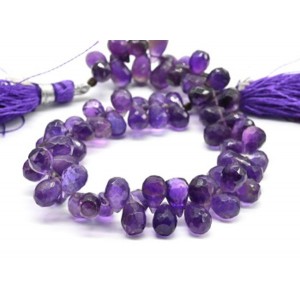 Бусины из аметиста капля гр.6*9мм облепиха, 19см, 66 бусин, 24г