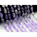 Бусины из аметиста лавандового с циркончиками рис 8*13мм, 39см, 23 бусины