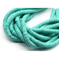 Бусины из каучука Африканские диски 8мм*0,9-1,3мм, цвет бирюзовый, 39см (иск.)