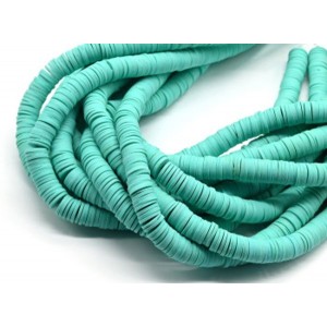 Бусины из каучука Африканские диски 8мм*0,9-1,3мм, цвет бирюзовый, 39см (иск.)