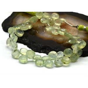 Бусины из пренита облепиха гр.7-8мм, 19см, 48 бусин, 18г