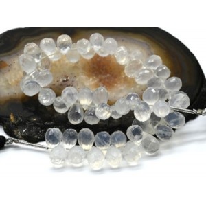 Бусины из горного хрусталя облепиха капля 9мм, 20см, 58 бусин, 26г