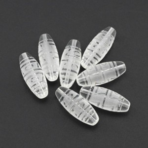 Бусина Дзи "Четыре глаза" из горного хрусталя 10*30мм, 1 бусина