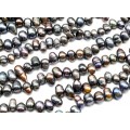 Бусины из жемчуга 6*10мм цвет черный, 35см, 52 бусины