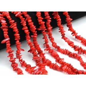 Бусины из перламутра галтовка 5*2мм цвет алый, 80см, 320 бусин