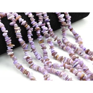 Бусины из перламутра галтовка 5*2мм цвет лавандовый, 80см, 320 бусин