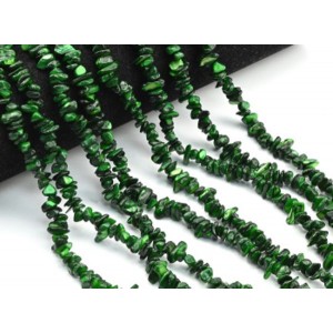 Бусины из перламутра галтовка 5*2мм цвет зеленый, 80см, 320 бусин