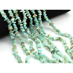 Бусины из перламутра галтовка 5*2мм цвет голубой, 80см, 320 бусин