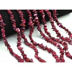 Бусины из перламутра галтовка 5*2мм цвет бордовый, 80см, 320 бусин