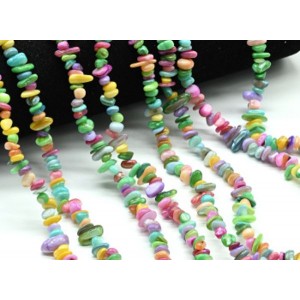 Бусины из перламутра галтовка 5*2мм цвет ассорти, 80см, 320 бусин