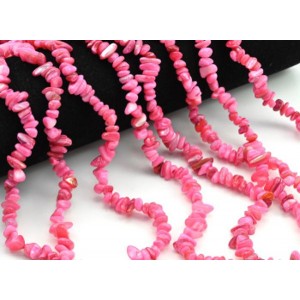 Бусины из перламутра галтовка 5*2мм цвет розовый, 80см, 320 бусин