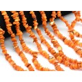 Бусины из перламутра галтовка 5*2мм цвет оранжевый, 80см, 320 бусин