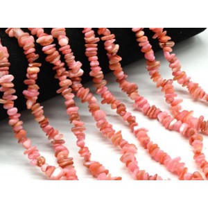 Бусины из перламутра галтовка 5*2мм цвет розовый, 80см, 320 бусин