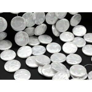 Бусины из майорки круг 22мм цвет белый, 42см, 19 бусин (иск.)