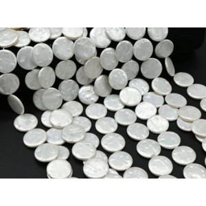 Бусины из майорки круг 20мм цвет белый, 40см, 20 бусин (иск.)