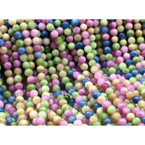 Бусины из кальцита тонированного шарик 6мм, цвет ассорти 37см, 60 бусины