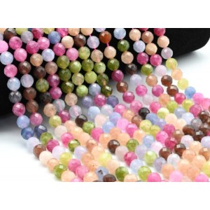 Бусины из кальцита шарик гр.8мм, цвет ассорти, 38см, 48 бусин