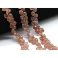 Бусины из клубничного кварца облепиха капля гр.8мм, 19,5см, 47 бусин, 19г