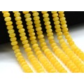 Бусины из кварца тонированного рондель 8*5мм, цвет желтый, 37см, 73 бусины