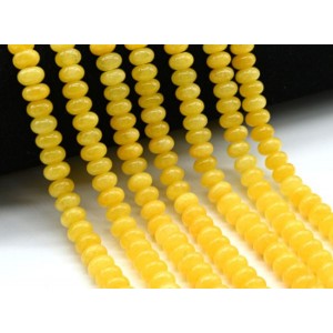 Бусины из кварца тонированного рондель 8*5мм, цвет желтый, 37см, 73 бусины