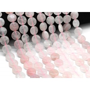 Бусины из розового кварца круг 15мм, 39см, 27 бусин
