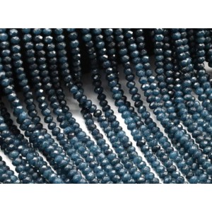 Бусины из кварца тонированного рондель гр.4*3мм, цвет темно-синий, 35см, 115 бусин