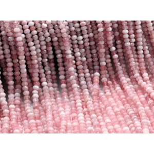 Бусины из кварца тонированного рондель гр.4*3мм, цвет пудрово-розовый, 35см, 115 бусин