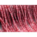 Бусины из кварца тонированного рондель гр.4*3мм, цвет клубничный, 35см, 115 бусин Бусины из кварца тонированного рондель гр.4*3мм, цвет клубничный, 35см, 115 бусин