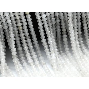 Бусины из кварца тонированного рондель гр.4*3мм, цвет серый, 35см, 115 бусин