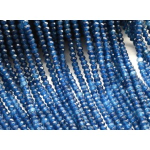Бусины из кварца тонированного рондель гр.4*3мм, цвет темно-синий, 35см, 115 бусин