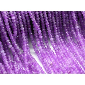 Бусины из кварца тонированного рондель гр.4*3мм, цвет фиолетовый, 35см, 115 бусин