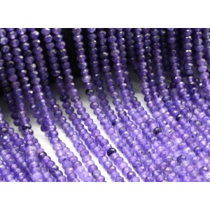 Бусины из кварца тонированного рондель гр.4*3мм, цвет темно-фиолетовый, 35см, 115 бусин