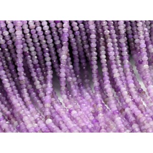 Бусины из кварца тонированного рондель гр.4*3мм, цвет лавандовый, 35см, 115 бусин