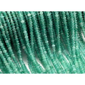 Бусины из кварца тонированного рондель гр.4*3мм, цвет светло-мятный, 35см, 115 бусин