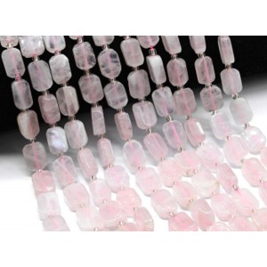 Бусины из розового кварца прямоугольник 9*12мм, 38см, 27 бусин