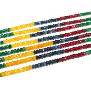 Бусины из кварца тонированного рондель гр.4*3мм, цвет ассорти, 35см, 115 бусин