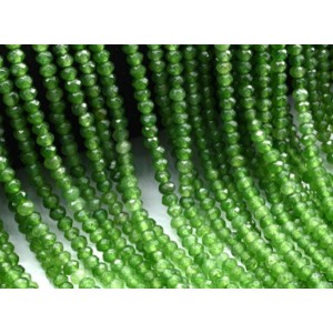 Бусины из кварца тонированного рондель гр.4*3мм, цвет оливковый, 35см, 115 бусин