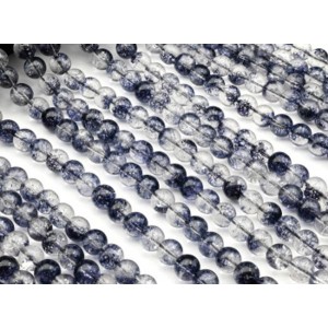 Бусины из кварца тонированного шарик 10мм цвет черный, 38см, 39 бусин (иск.)