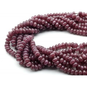 Бусины из кварца тонированного рондель 8*5мм цвет ежевичный, 38см, 74 бусины
