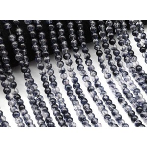 Бусины из кварца тонированного шарик 6мм цвет черный, 37,5см, 67 бусин (иск.)